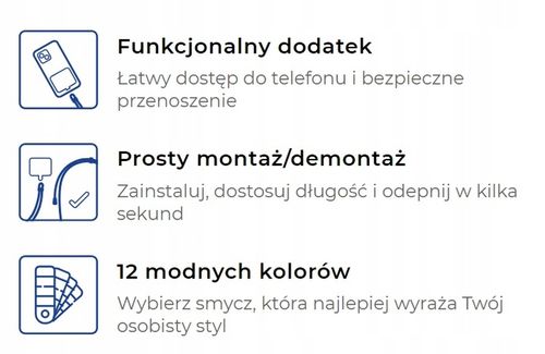 Accessories Dark Blue (silver) - 3mk EasyClip Smycz do telefonu regulowana na Arena.pl