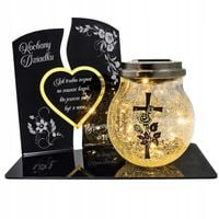 WIECZNY ZNICZ SOLARNY LED Statuetka dla DZIADKA na Grób Wszystkich Świętych