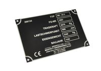 Tabliczka znamionowa na zamówienie grawer czarny mat 125x80mm