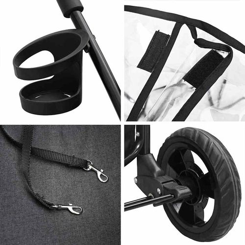 Składany wózek dla zwierząt Z regulacją Czarny 78 x 54 x 101 cm na Arena.pl