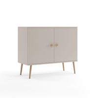 Komoda BOHO z drzwiczkami na wysokich drewnianych nogach - Kaszmir