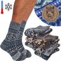 NETi Grube Skarpety Męskie na Zimę Mocne Ciepłe z Wełny Alpaki 6-Pak