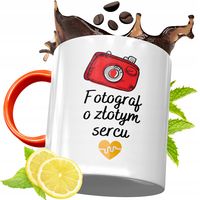 Kubek Pomarańczowy Dla Fotografa Prezent Z Nadrukiem Ze Zdjęciem