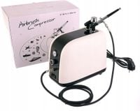 Cichy Kompresor Modelarski HS-386 Auto Stop Wentylator Filtr Aerograf 0,3mm