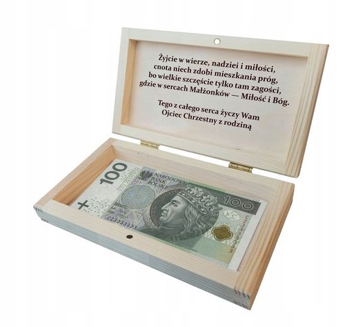 PUDEŁKO SKRZYNKA NA WINO GRAWER PREZENT ŚLUB + PUDEŁKO NA PIENIĄDZE WESELE na Arena.pl