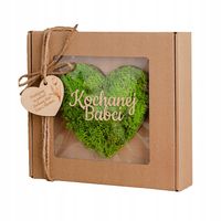 Prezent na dzień Babci i Dziadka Serce wykończony chrobotkiem w pudełku