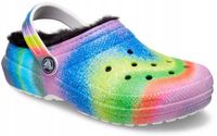 Dziecięce Ocieplane Buty Klapki Chodaki Crocs Classic Spray Dye Clog 28-29