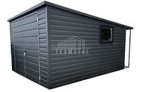 Garaż Blaszany 3x5 + wiata 0,5x3 Brama - okno - rynny -  TS526