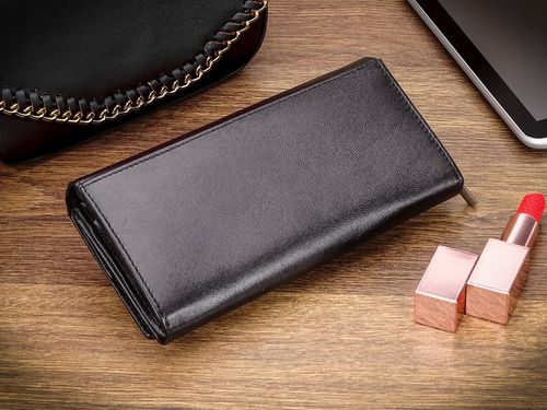 Portfel Damski Czarny Skóra Naturalna Gracio Duży Pojemny PREZENT na Arena.pl