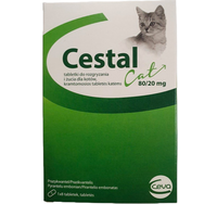 Cestal tabletki pasożyty robaki odrobaczenie kot 8 szt.