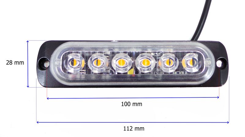 Lampa obrysowa strobo 6 LED 12V-24V, zielona zdjęcie 7