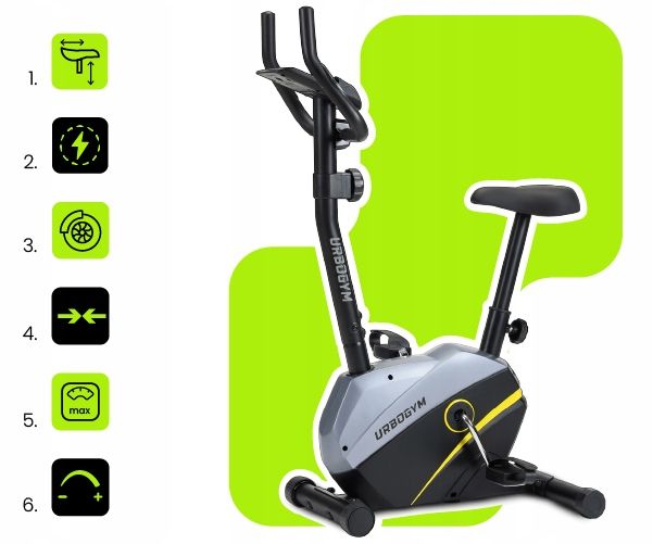ROWER stacjonarny treningowy URBOGYM OXYGEN YELLOW zdjęcie 12