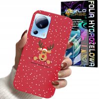 ETUI CASE DO XIAOMI 13 LITE - ŚWIĄTECZNE WZORY RENIFER PLECKI + FOLIA