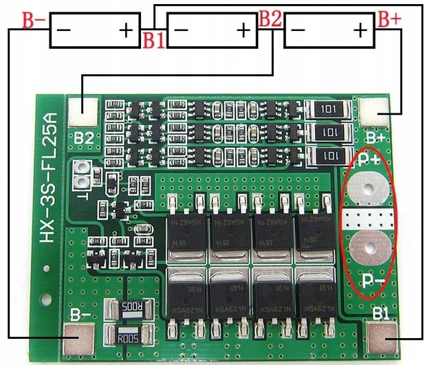 BMS 3S 25A 18650 ładowarka balanser HX-3S-FL25A zdjęcie 2