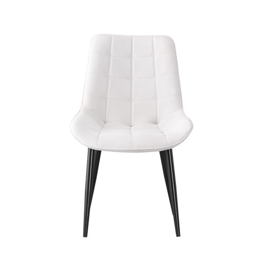 MALMO KRZESŁO TAPICEROWANE ECRU WELUR PIKOWANE na Arena.pl