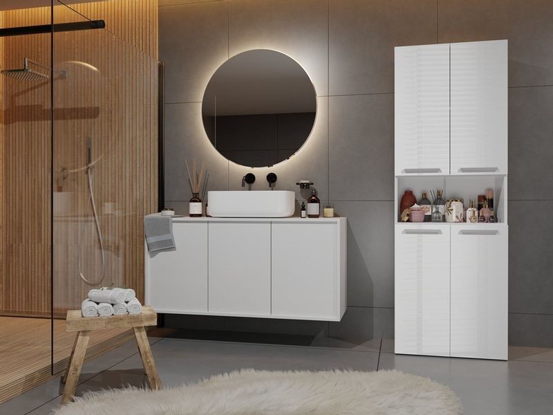 SZAFKA ŁAZIENKOWA NEL DK 2K 60CM - BIEL POŁYSK zdjęcie 6