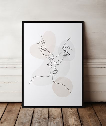 Plakat portret dwie twarze 40x50 cm w czarnej ramie na Arena.pl