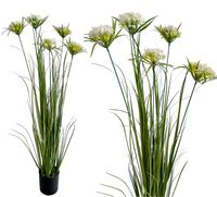 SZTUCZNA TRAWA WYSOKA OZDOBNA KWITNĄCA ROŚLINA W DONICZCE KWIATOSTANY 80 cm