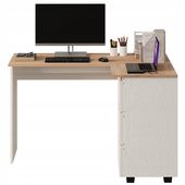 Biurko narożne z regałem komputerowe półki 3 szuflady loft nowoczesny 120cm