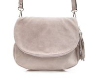 VERA PELLE torebka zamszowa listonoszka chlebak z paskiem V225 j.różowa