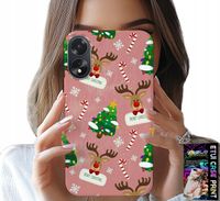 ETUI DO OPPO A38 4G - ŚWIĄTECZNE RENIFERY CHOINKI LASKA WZORY