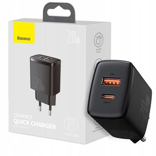 BASEUS Ładowarka Compact Quick Charger USB-C 20W na Arena.pl