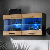 Pan Igiełka Witryna Wisząca LED Czarny Biały Dąb Wotan Loft Kompaktowa