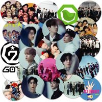 NAKLEJKI NA ZESZYT NALEPKA Z POSTACIAMI KÓŁKO KPOP GOT 7 WZORY 23EL