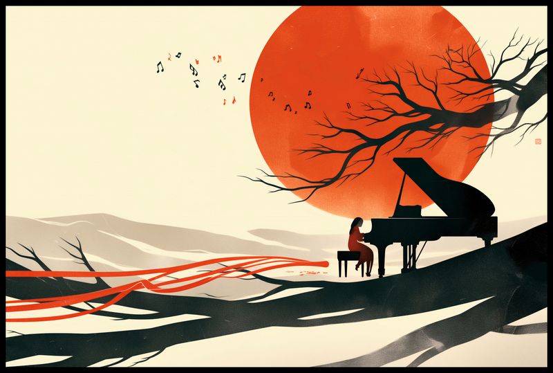 Plakat 91,5x61cm Pianistka zdjęcie 2