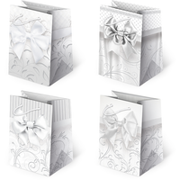 torebki ozdobne 10szt.  t-5l set 145 kokarda biała 10 x 16 x 6 cm