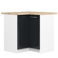 SZAFKA KUCHENNA OLIWIA S 90/90cm + BLAT BIAŁA / GRAFIT POŁYSK