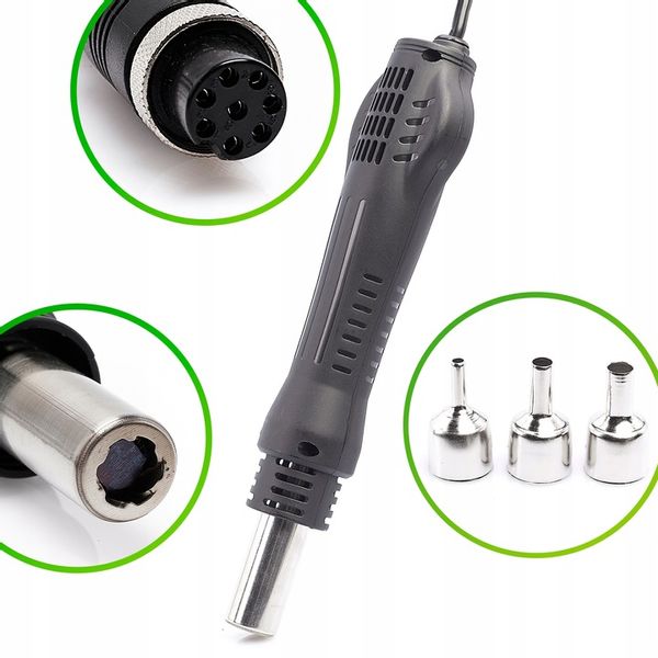 STACJA LUTOWNICZA SPAWARKA HOT-AIR 858D 700W 100-500°C ZESTAW TECHREBAL zdjęcie 12