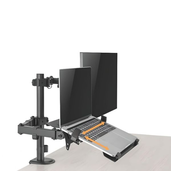 STOJAK NA 1 MONITOR Z UCHWYTEM DO LAPTOPA STANDARD VESA MONITORY 17-32 CALE zdjęcie 4