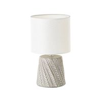 LAMPA STOŁOWA STOJĄCA LAMPKA NOCNA 30 CM SZARA LNIANA BOHO DO SYPIALNI