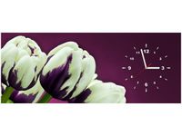 100X40CM ZEGAR FIOLETOWE TULIPANY OBRAZ