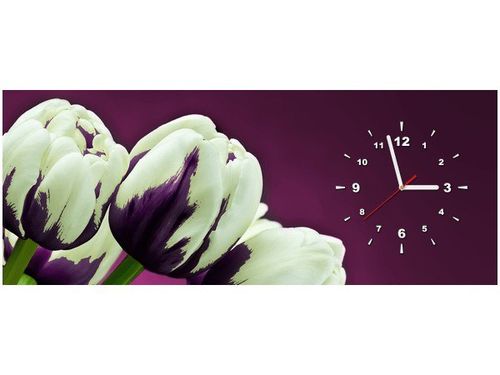 100X40CM ZEGAR FIOLETOWE TULIPANY OBRAZ na Arena.pl