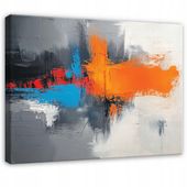 OBRAZ ABSTRAKCJA SZARY KOLOROWY DO SYPIALNI SALONU NA PŁÓTNIE 120x80