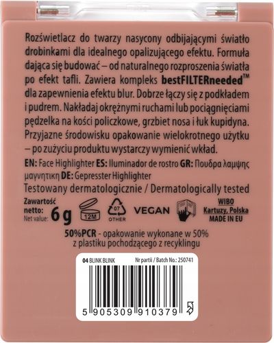 NAM GLASS HIGHLIGHTER ROZŚWIETLACZ DO TWARZY NR 04 BLINK BLINK 6 G na Arena.pl