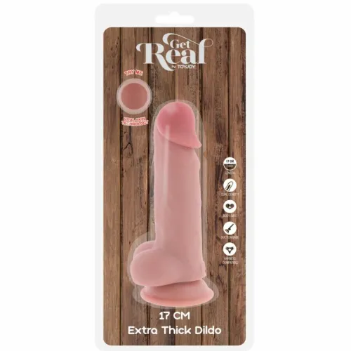 toyjoy get real deluxe extra thick 17 cm - anatomiczny model z przyssawką na Arena.pl