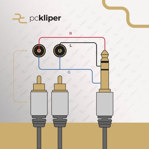 KABEL JACK 6,3 STEREO TRS 2x WTYK RCA CINCH VITALCO 1,5m MK82 na Arena.pl