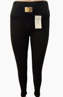 LEGGINSY spodnie ocieplane z wysokim stanem czarne ciepłe FASHION M/L