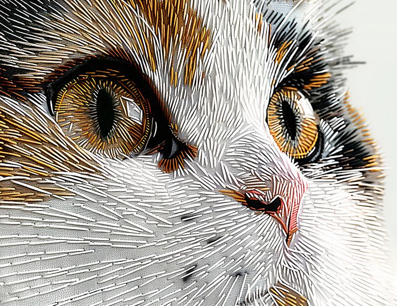 Plakat 65x50cm Nitkowany Kot zdjęcie 1