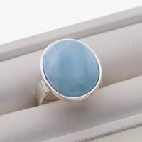 Pierścionek regulowany - owalny Larimar w srebrze 1