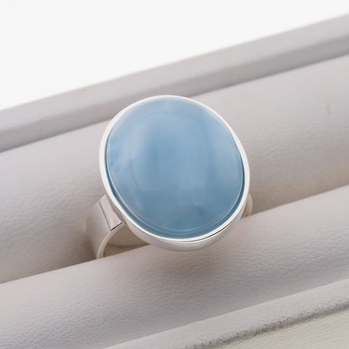 Pierścionek regulowany - owalny Larimar w srebrze 1 na Arena.pl
