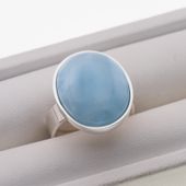 Pierścionek regulowany - owalny Larimar w srebrze 1