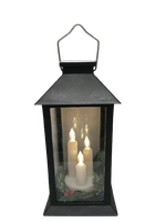 Lampion latarenka solarna zmierzchowa z dekorem świątecznym duża 28 cm