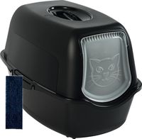 Rotho BAILEY Duża Zamknięta Kuweta na żwirek dla kota Czarna + Gratis