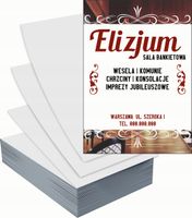 Ulotki A4 reklamowe firmowe 100szt projekt w cenie SALA BANKIETOWA