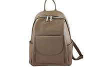 Damski plecak miejski skórzany - Beżowy ciemny