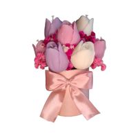Flower Box Świece Sojowe Wieczny Bukiet Prezent Tulipany Ślub Urodziny